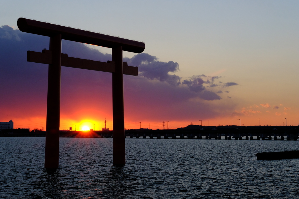 北浦の夕陽