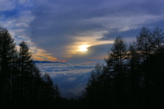 朝日と雲海