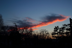 夕方の紅い雲