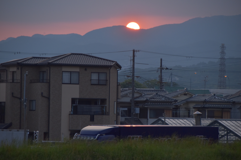 まもなく沈む夕陽