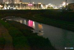 川沿いから夜景