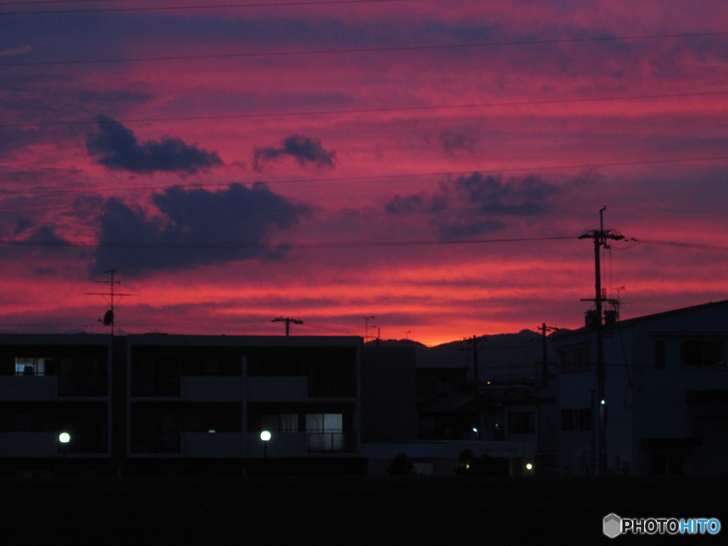 こんな夕景、どないだす