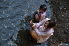 親子で川遊び 親子で川遊び