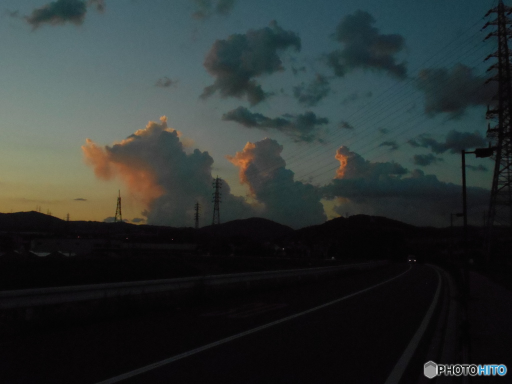 夕景の雲