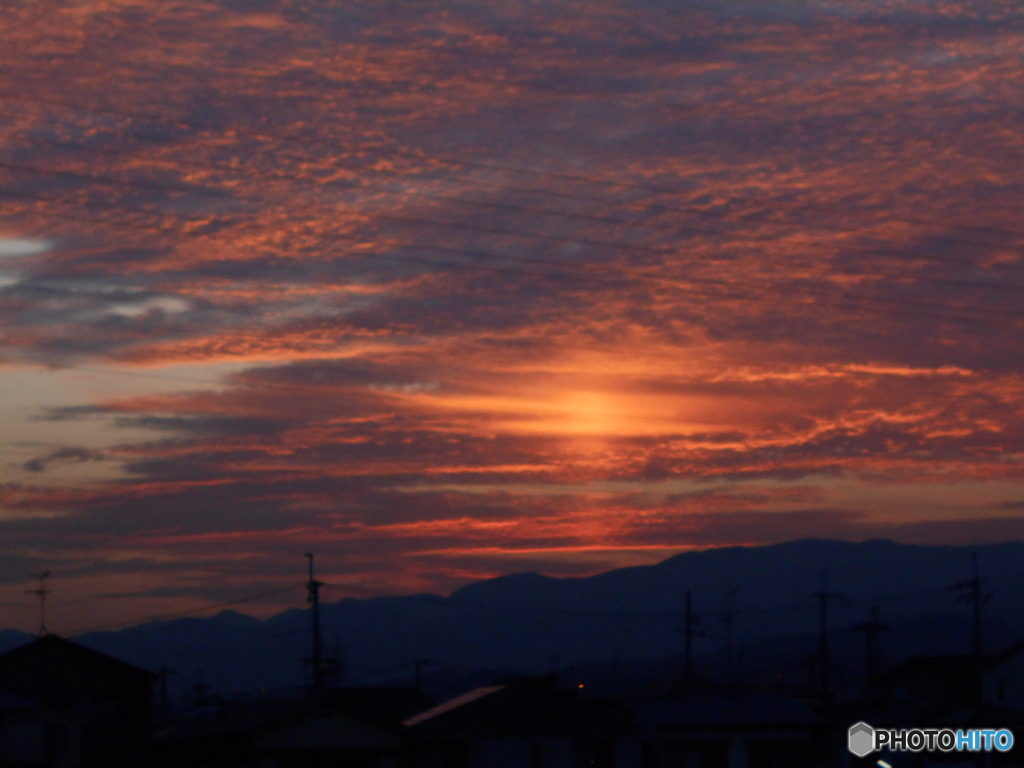 オレンジの夕景
