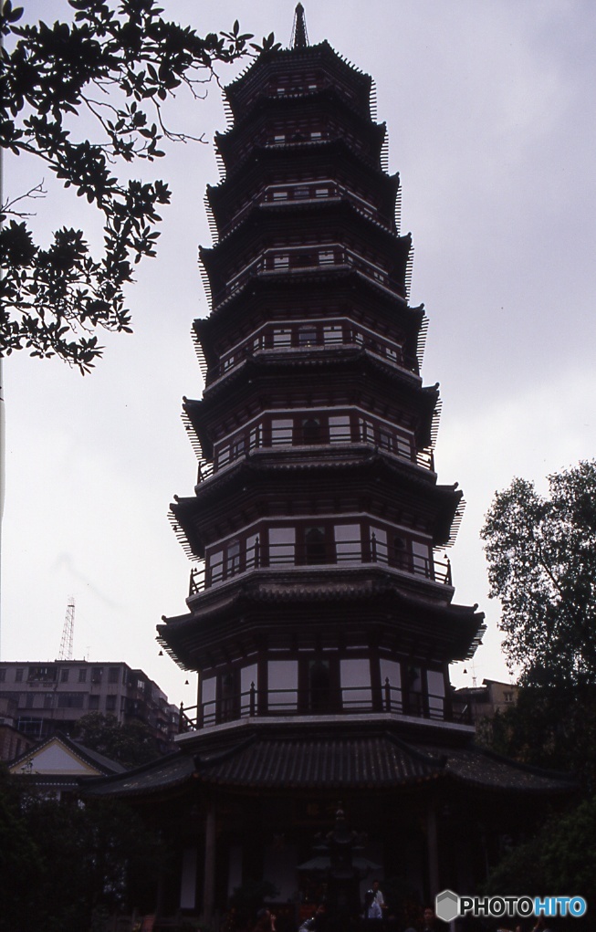 中国、塔、寺院