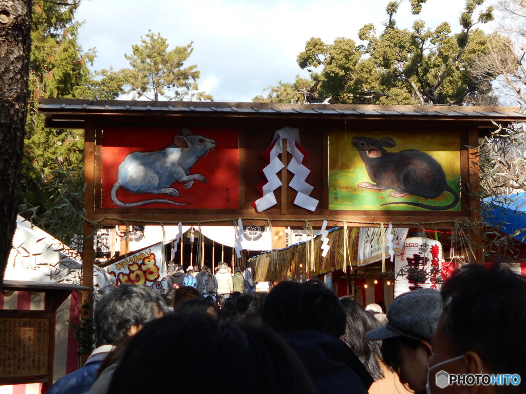 地元の神社にて