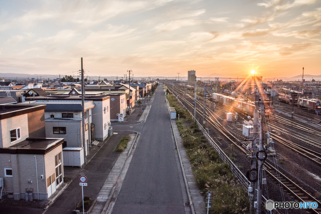 陸橋からの夕焼け