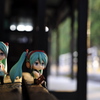 フィギュアのある鉄道風景　羽前成田　二人きり