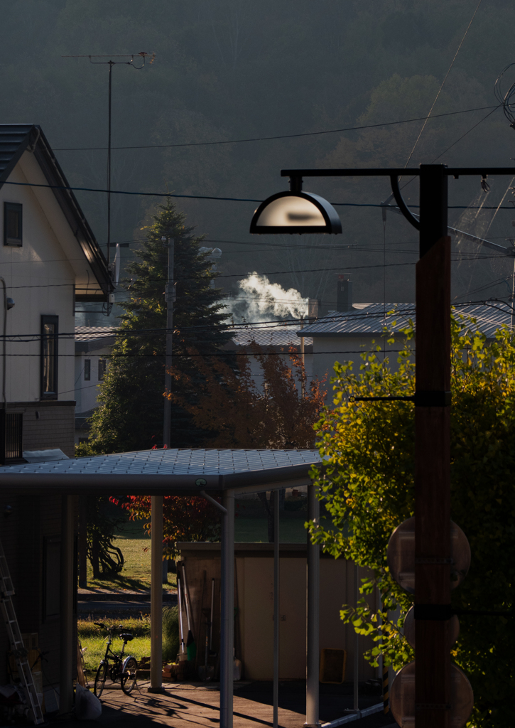 薪ストーブの白煙