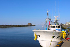 網走港　帽子岩