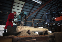 製材前の一仕事