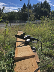 汗吹き出る 炎天作業