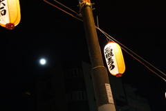 夏祭りと月