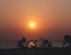 玄海灘に沈む夕日