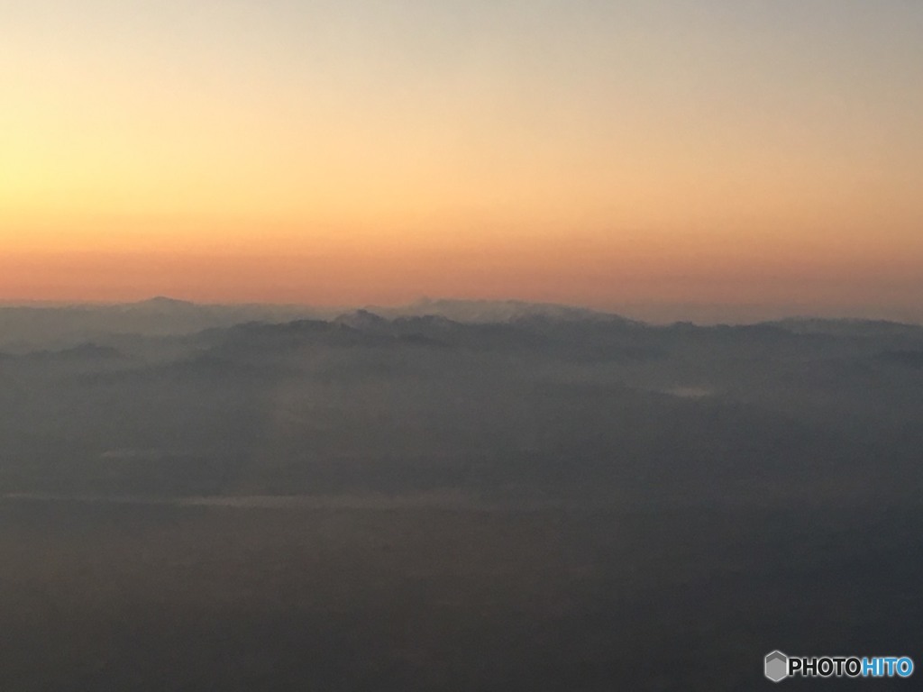 夕焼け　大雪の山並み