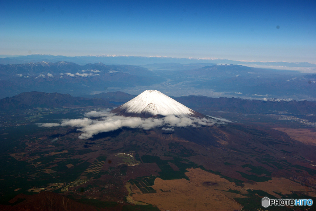 飛行機から富士