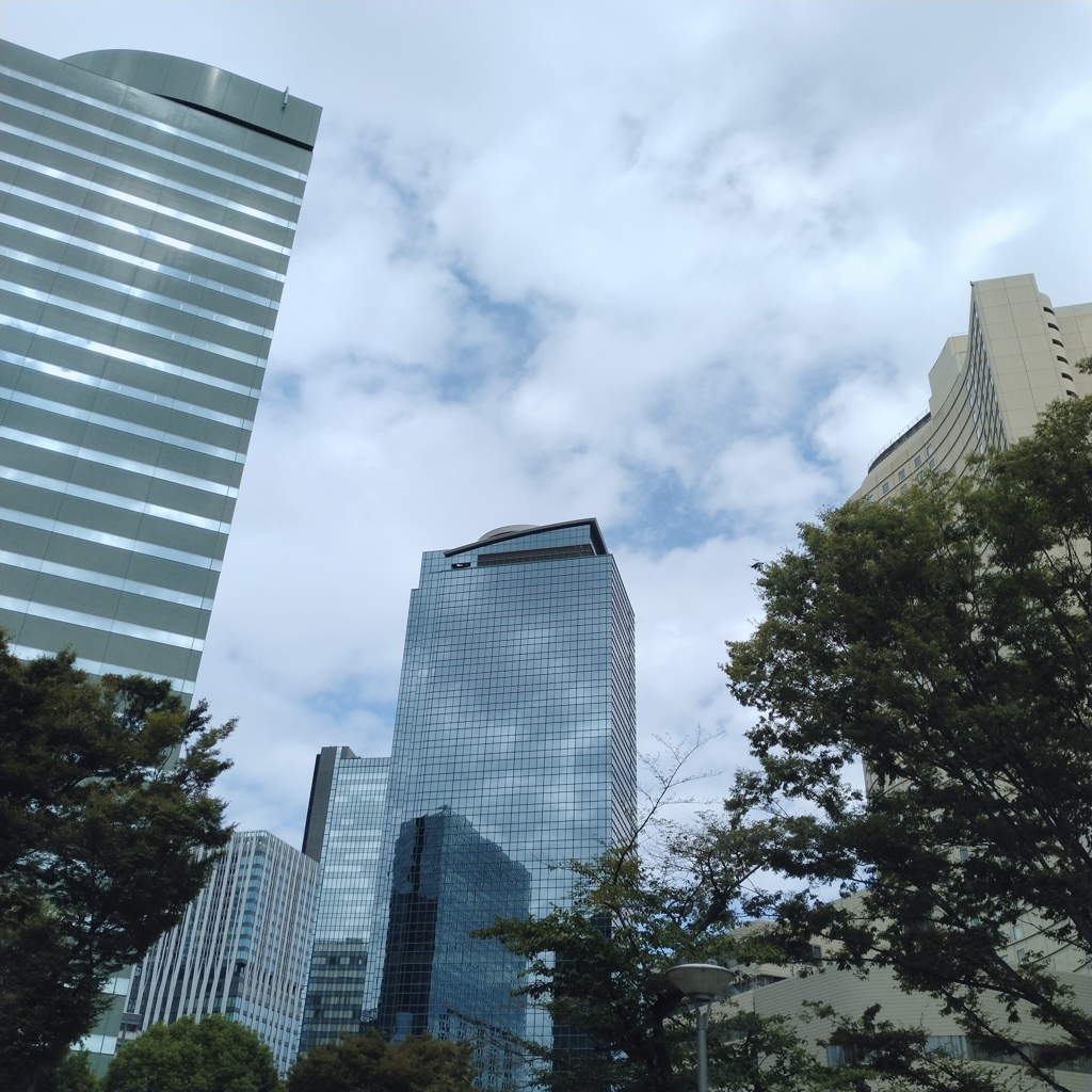 空とビルと...。