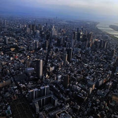 NY出張…大阪上空ですが