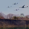 46 Formation flying over Osaka-Jo