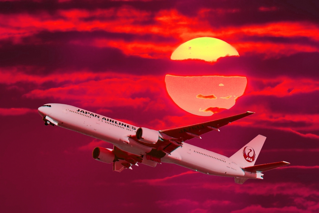 19 Take off at Sunset (Garuda & Thai)