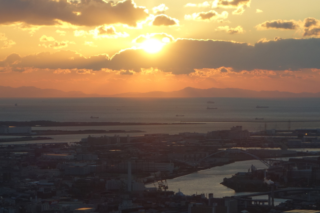 ハルカスの夕陽