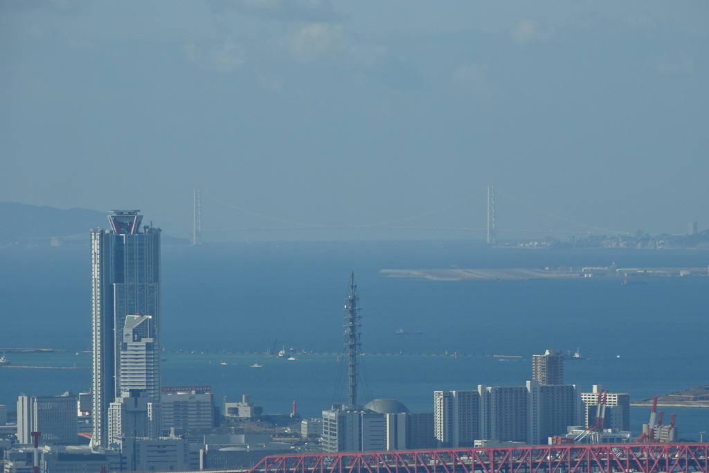 ハルカス300からWTCと明石海峡大橋