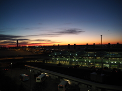 クリーブランドホプキンス空港　夕暮れ