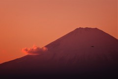 夕暮れの富士山