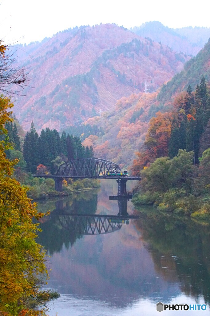 只見線第４橋梁　紅葉！