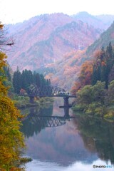 只見線第４橋梁　紅葉！