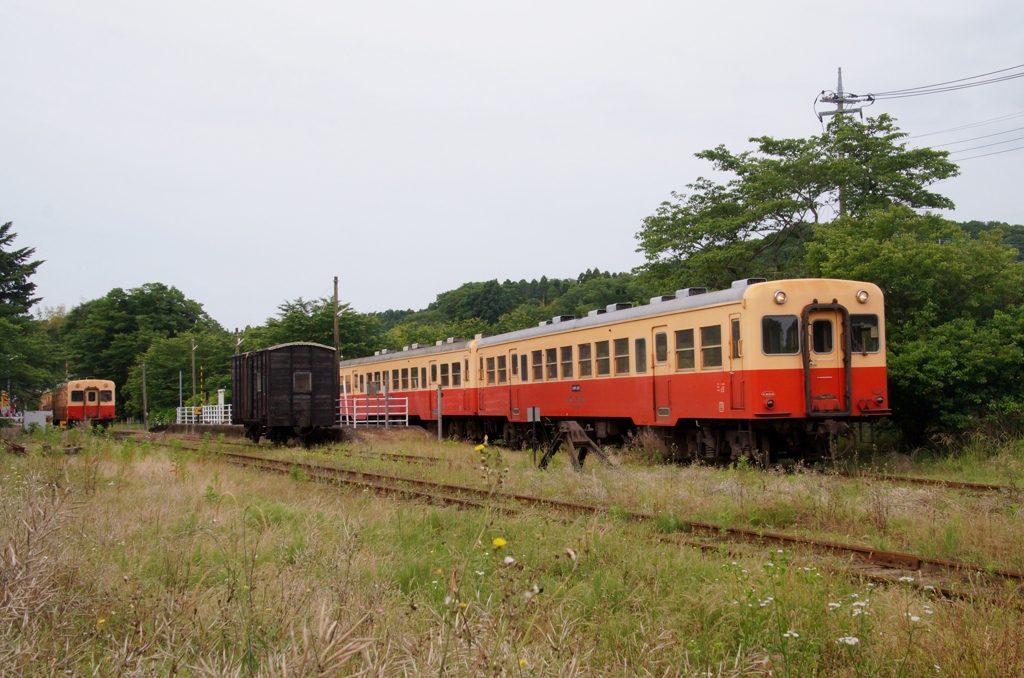 小湊鉄道　里見駅構内風景！