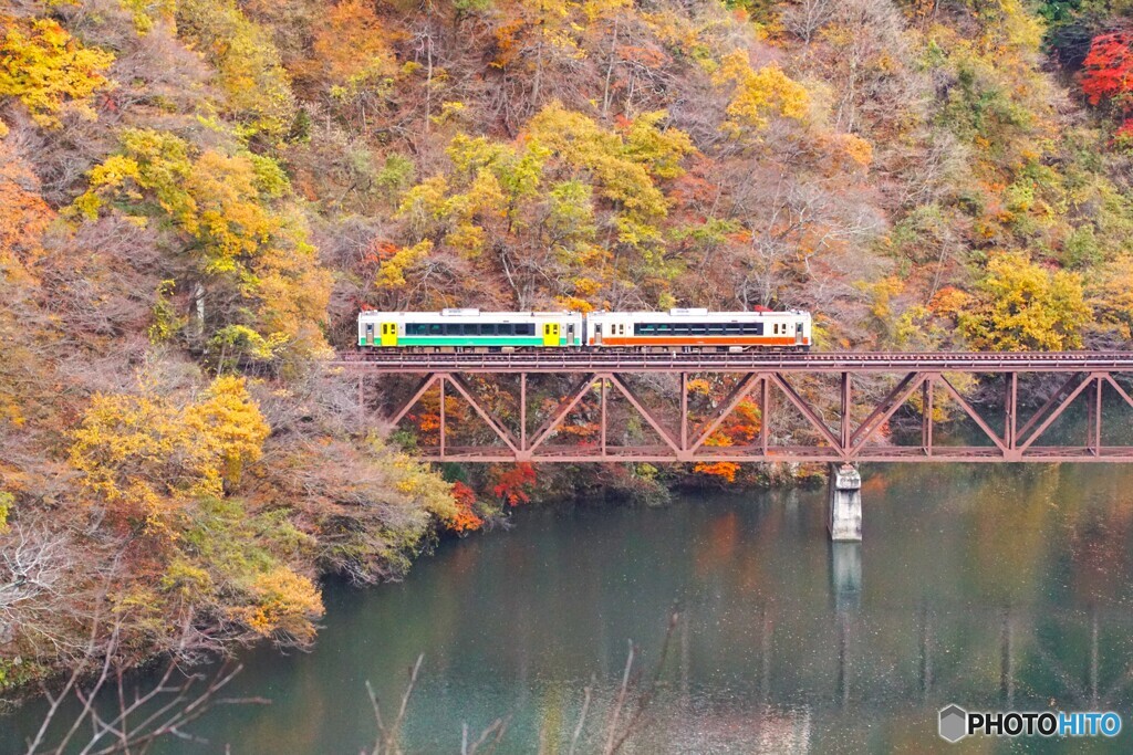 只見線　第３橋梁紅葉！