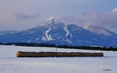 雪景色　磐梯山と485系電車！①～③の中の③（完）