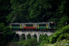 只見線　422D追跡　めがね橋！