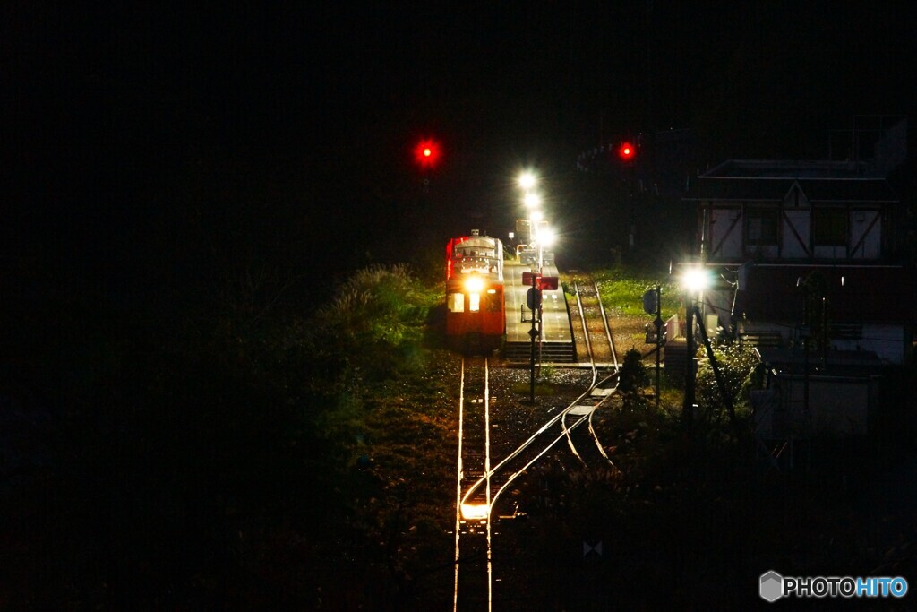 大白川駅夜明け前俯瞰撮影！