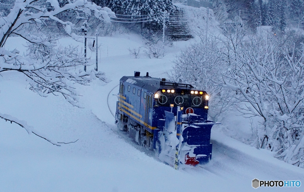 只見線のラッセル車　大白川！