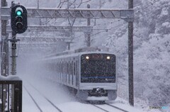 雪の中を走る小田急電車シリーズ3000系！