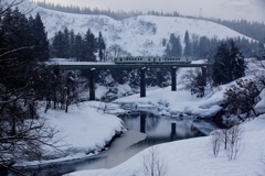 雪景色を走るキハ110系！