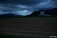 夕暮れの田んぼとキハ120！