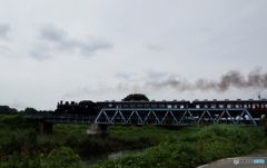 SL「もおか」益子　五行川の鉄橋！