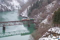 只見線　第３橋梁を渡るキハ！