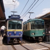 江ノ電　江ノ島駅で列車交換！