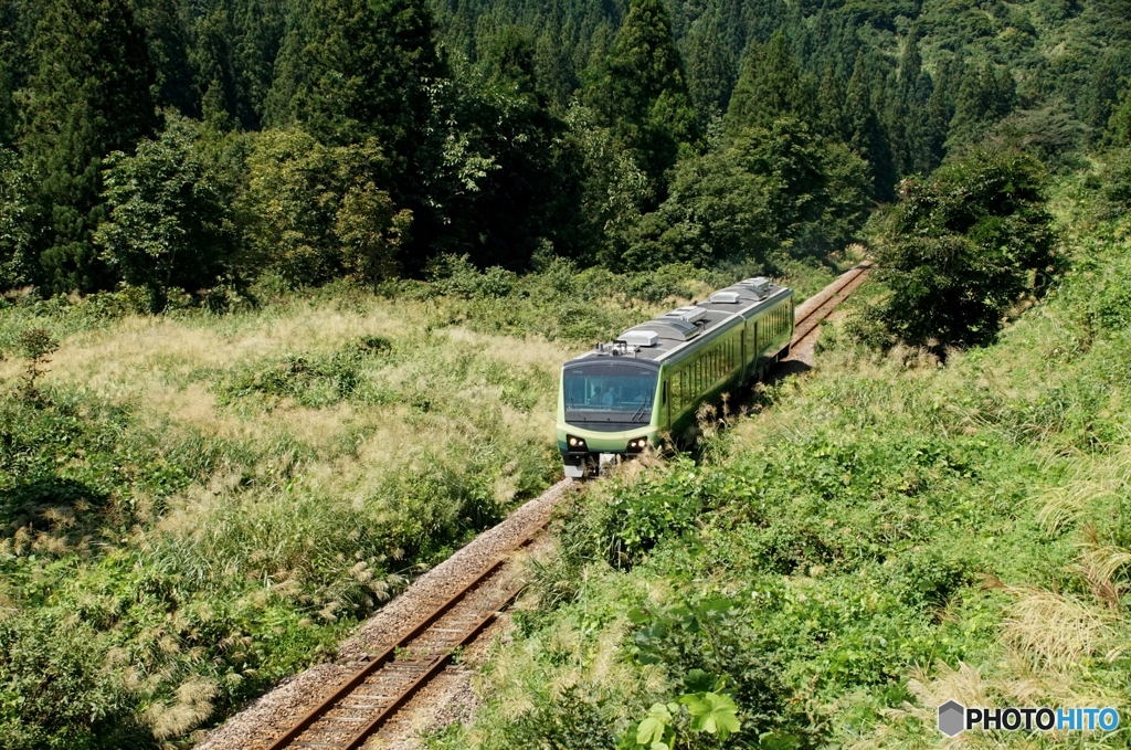 魚沼側只見線に観光列車「さとの号」が走る①～②の②（終）