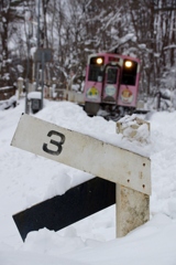 鉄道標識と列車！