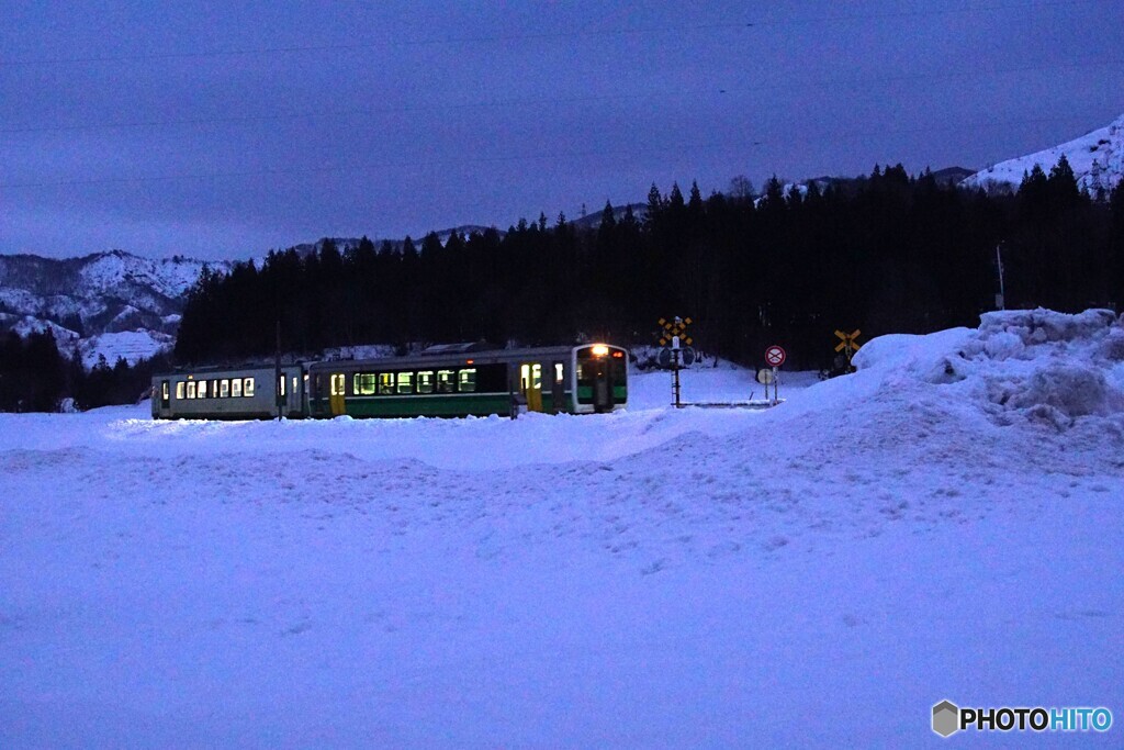 冬期通行止めの踏切！