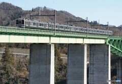 中央本線　新桂川橋梁211系！