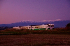 夕暮れの会津高田！