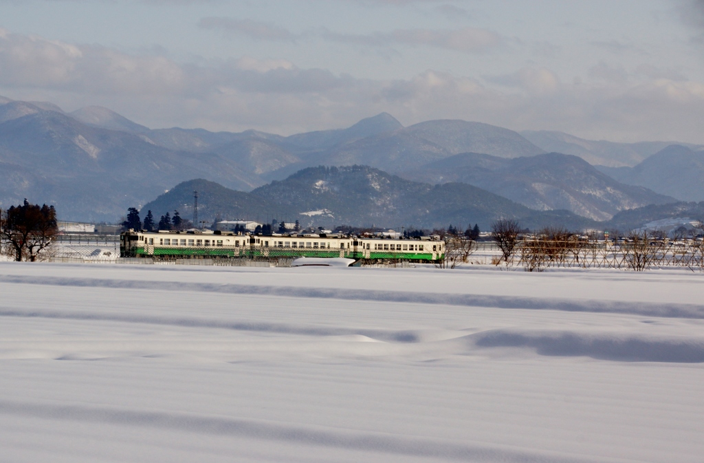 会津盆地の雪景色！
