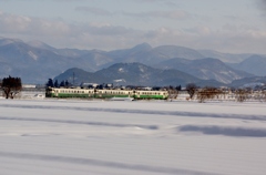 会津盆地の雪景色！